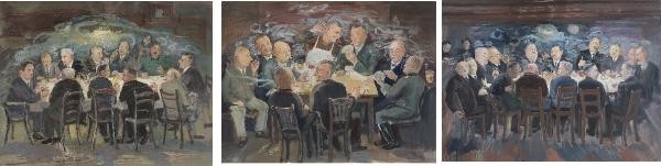 Fritz Steisslingers Stammtisch-Serie (Gasstätten zur Post, zum Pflug, Schöner Otto) 1938 - 1944, Kunstsammlung Böblingen